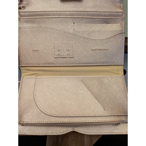 KROSSLON Rose Gold Textured Clutch Wallet Wristlet Card Holder Organizer - Picture 3 of 16